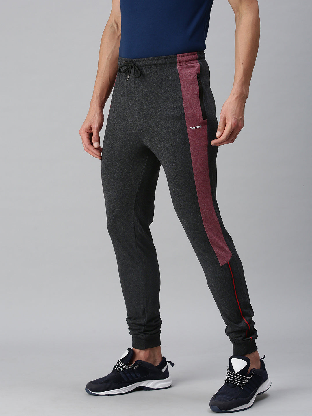 Tom Burg Premium Track Pants - Black (Maroon) - TOM BURG