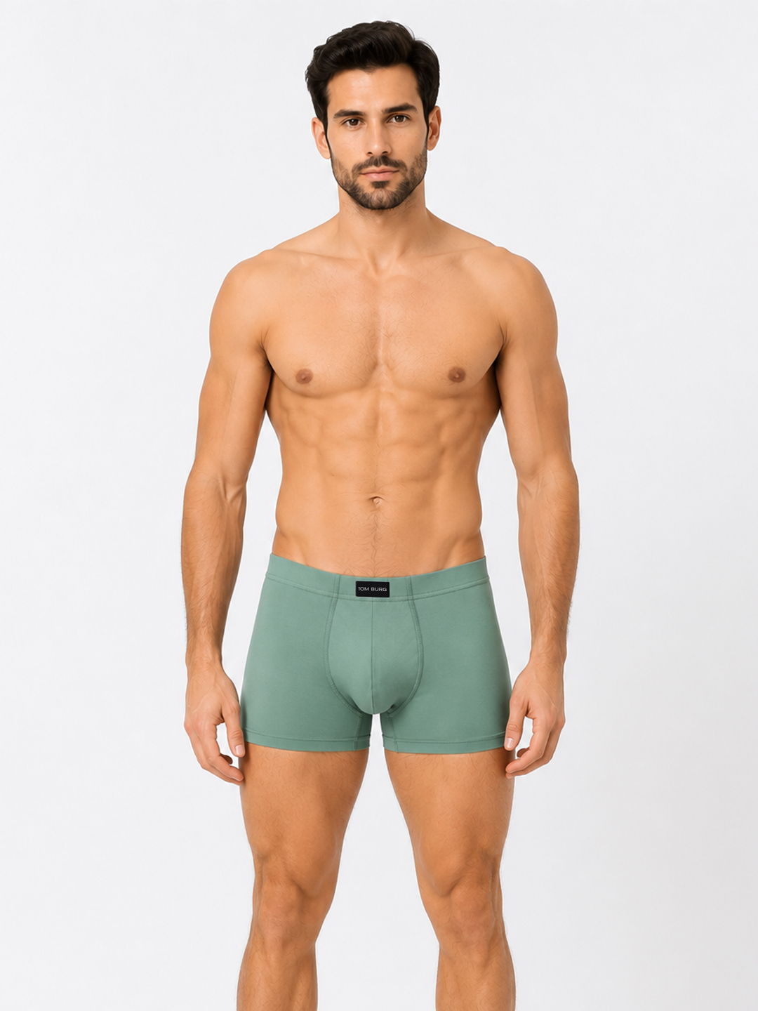 Pack of 1 Olive Antibacterial Odor-Free Solid Cotton Lycra Trunk